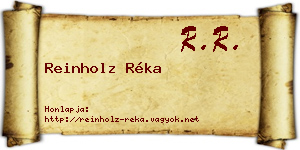 Reinholz Réka névjegykártya
